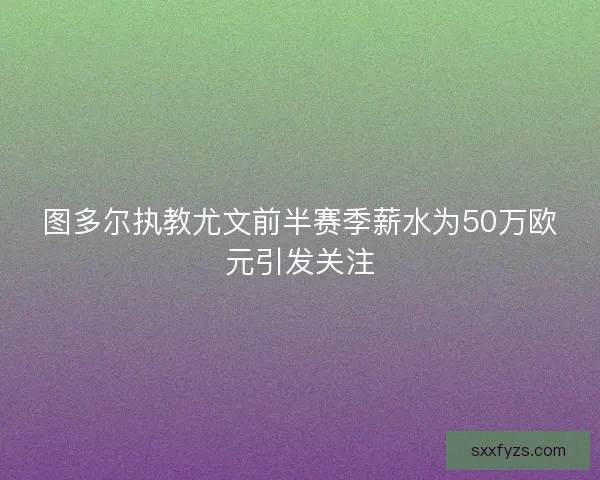 图多尔执教尤文前半赛季薪水为50万欧元引发关注