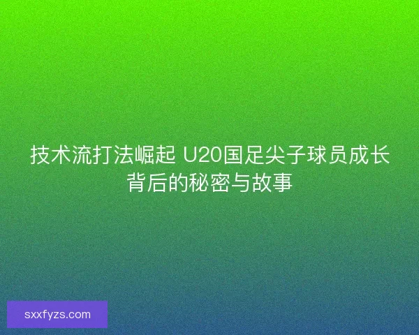 技术流打法崛起 U20国足尖子球员成长背后的秘密与故事